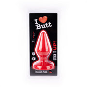 I ♥ Butt - Klassieke Buttplug - L - Rood