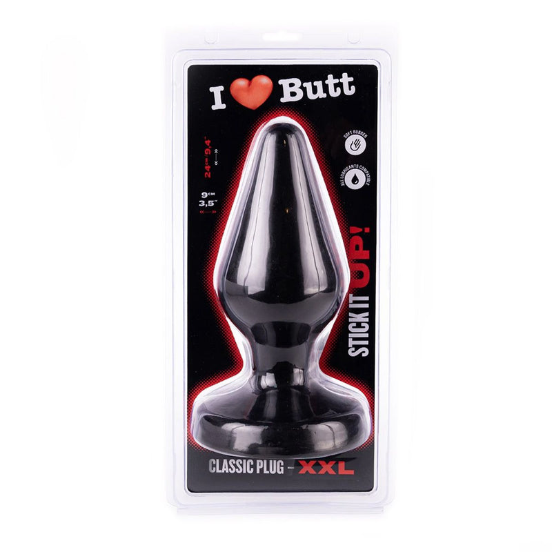 I ♥ Butt - Klassieke Buttplug - XXL - Zwart