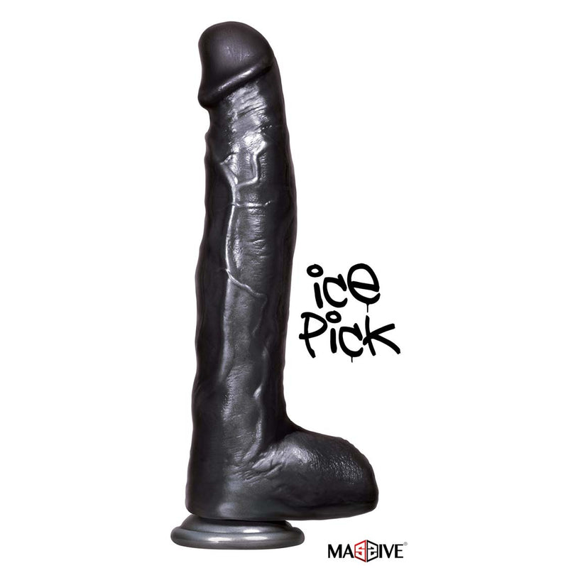 Icon - Ice Pick - Dildo - 31 x 5,3 cm - Zwart