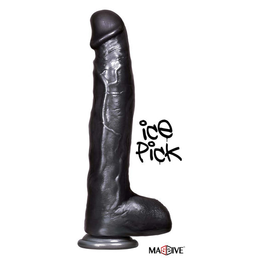 Icon - Ice Pick - Dildo - 31 x 5,3 cm - Zwart