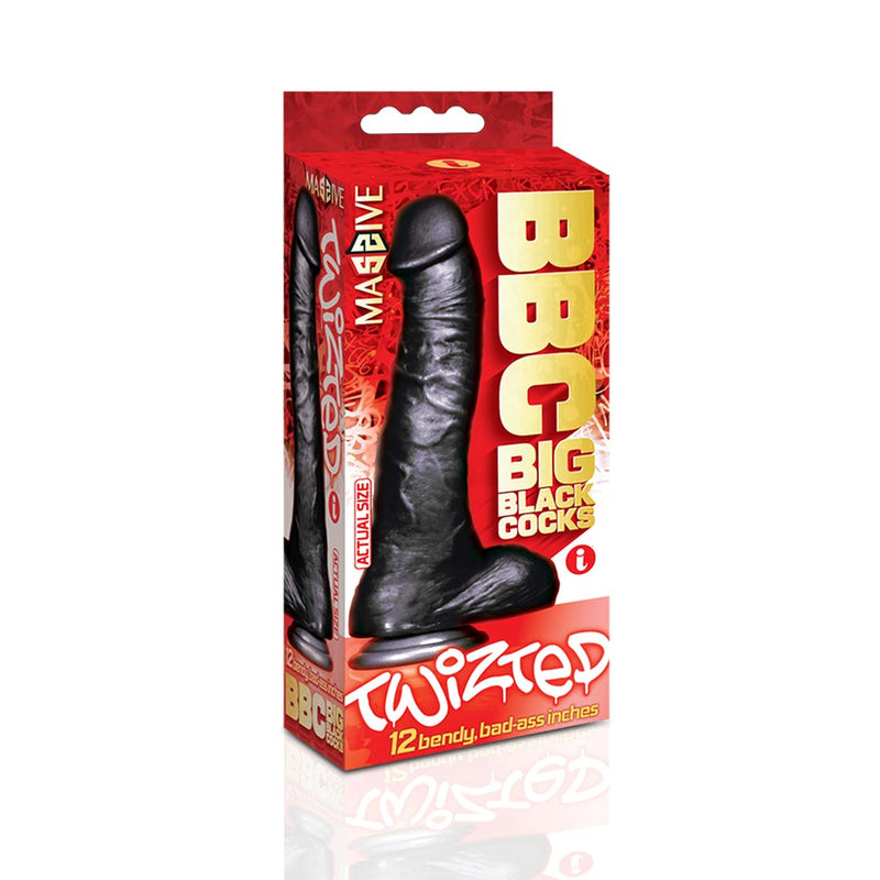 Icon - Twizted - Dildo - 29 x 5,7 cm - Zwart