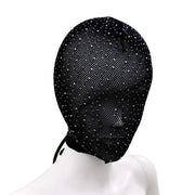 Kiotos - Kanten Hood - Shiny Diamonds - Bezet met Glilnsterende Steentjes - Zwart