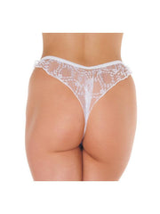 Amorable - Kanten Brasilian String Met Open Kruis - Wit