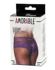 Amorable - Kanten Slip Met Open Achterkant En Rijglint - Lila