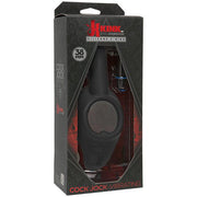 Kink by Doc Johnson - Cock Jock - Vibrerende Siliconen Cockring - Diameter 38 mm - Zwart