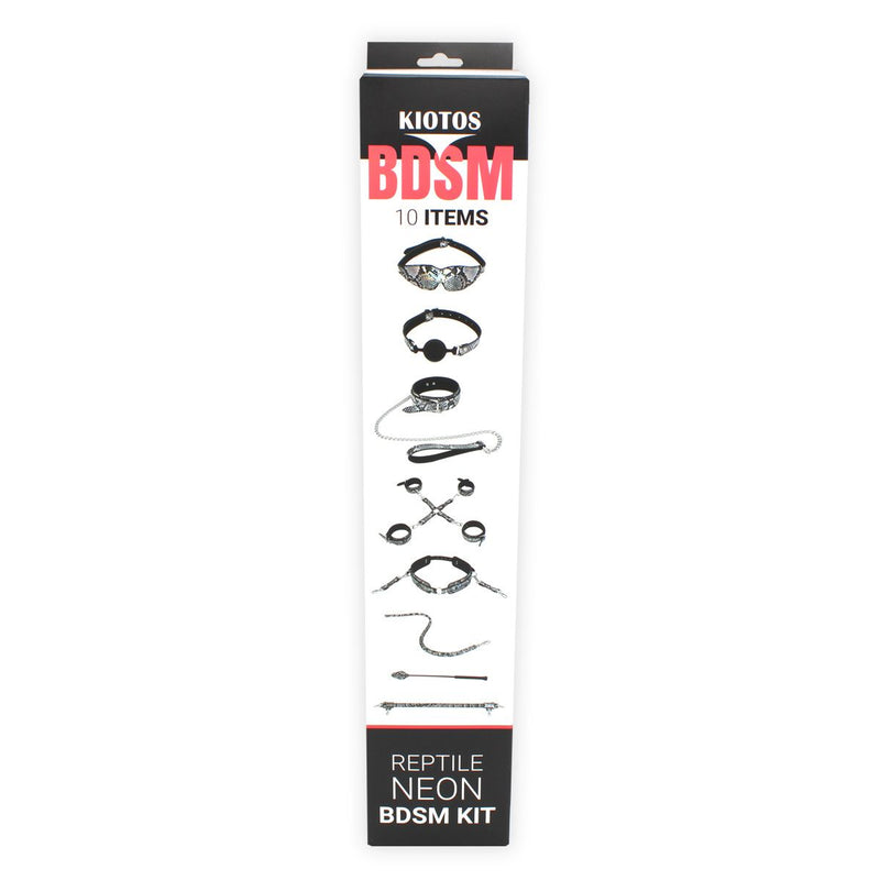 Kiotos - BDSM Set Met Slangenprint - Neon Zilver