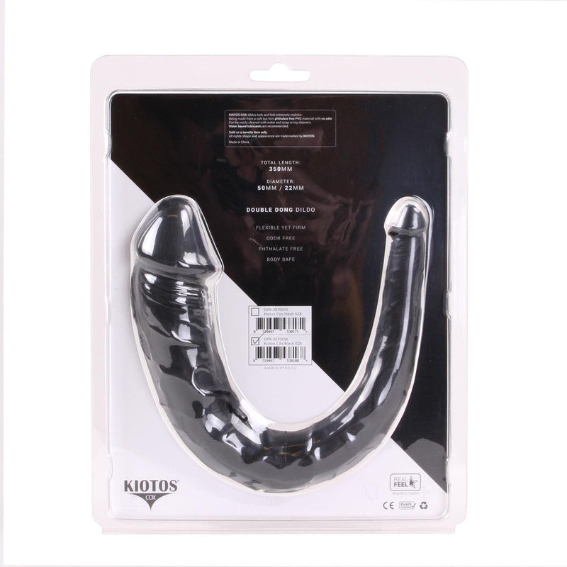 Kiotos Cox - Dubbele Dildo - 35 x 2.2/5 cm - Zwart