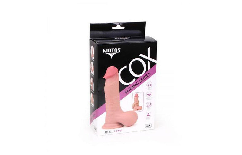 Kiotos Cox - Sliding Skin Dubbellaags Dildo 19.5 x 4.5 cm - Lichte Huidskleur