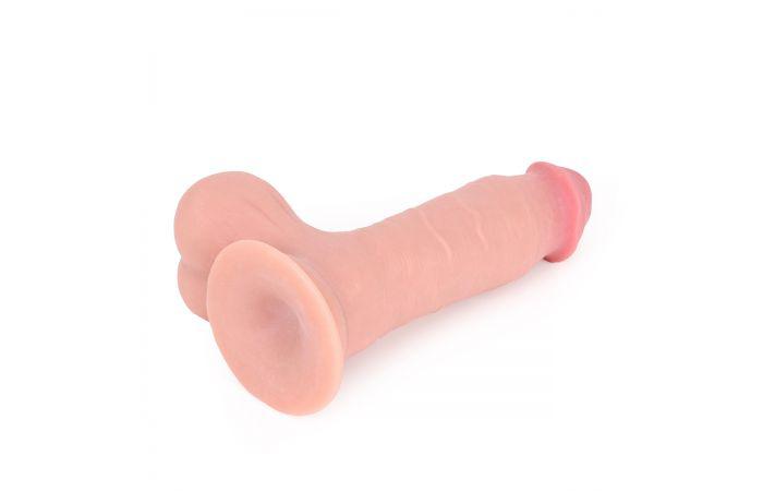 Kiotos Cox - Sliding Skin Dubbellaags Dildo 19.5 x 4.5 cm - Lichte Huidskleur