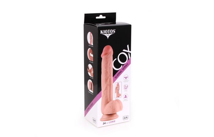 Kiotos Cox - Sliding Skin Dubbellaags Dildo 24 x 4,5 cm - Lichte Huidskleur