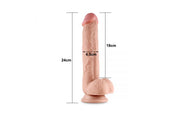 Kiotos Cox - Sliding Skin Dubbellaags Dildo 24 x 4,5 cm - Lichte Huidskleur