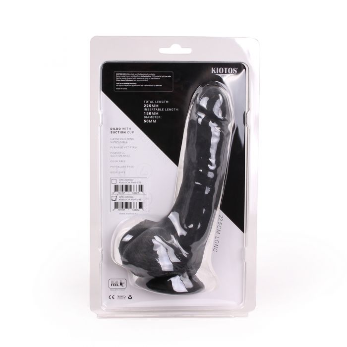 Kiotos Cox - Black Dildo Met Zuignap die echt aanvoelt 22,5 x 5 cm - Zwart