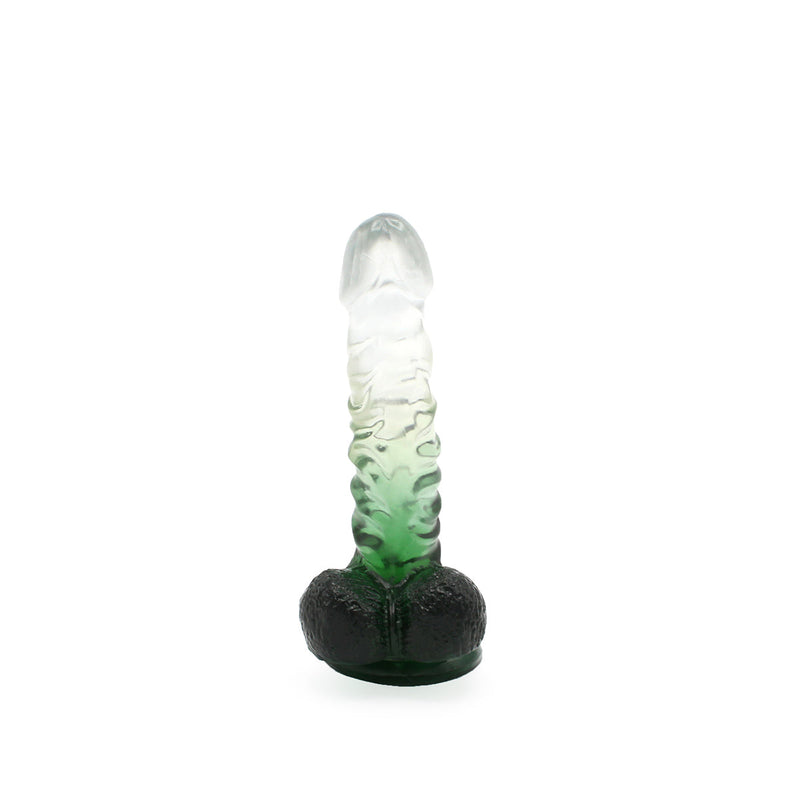 Kiotos Cox Color - Gekleurde Dildo 02 - 18,5 x 4 cm - Transparant/Groen