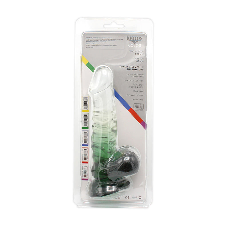 Kiotos Cox Color - Gekleurde Dildo 02 - 18,5 x 4 cm - Transparant/Groen