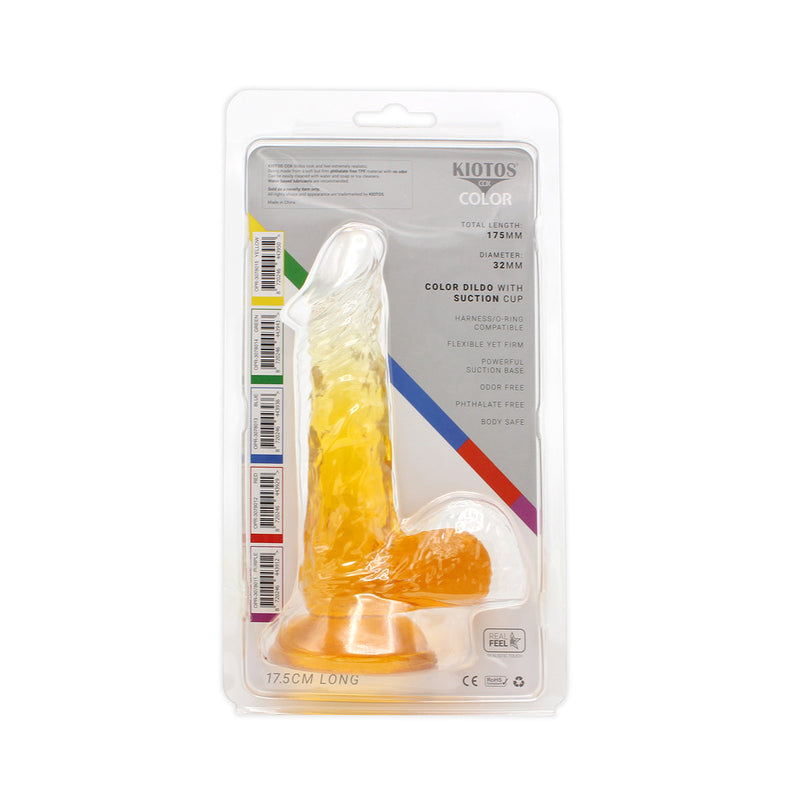 Kiotos Cox Color - Gekleurde Dildo 03 - 17,5 x 3,2 cm - Transparant/Geel