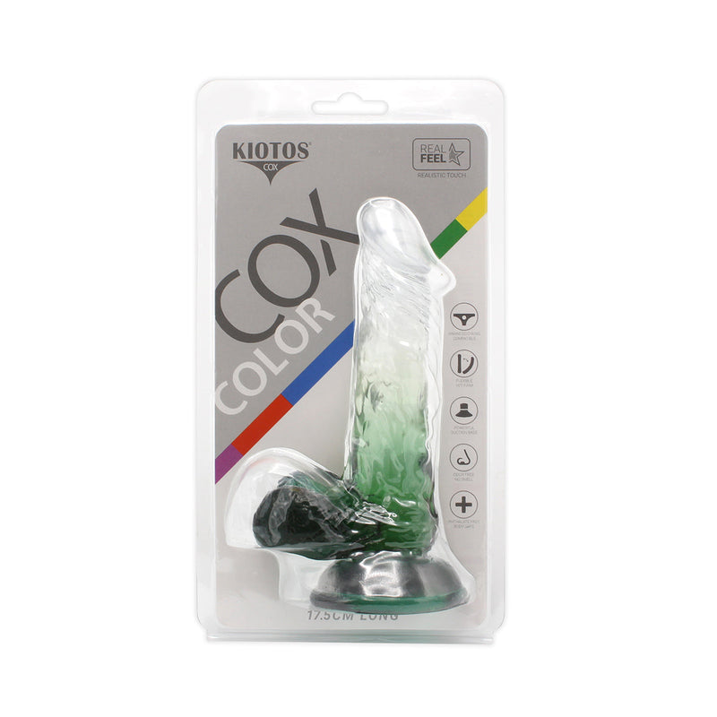 Kiotos Cox Color - Gekleurde Dildo 04 - 22,5 x 4 cm - Transparant/Geel