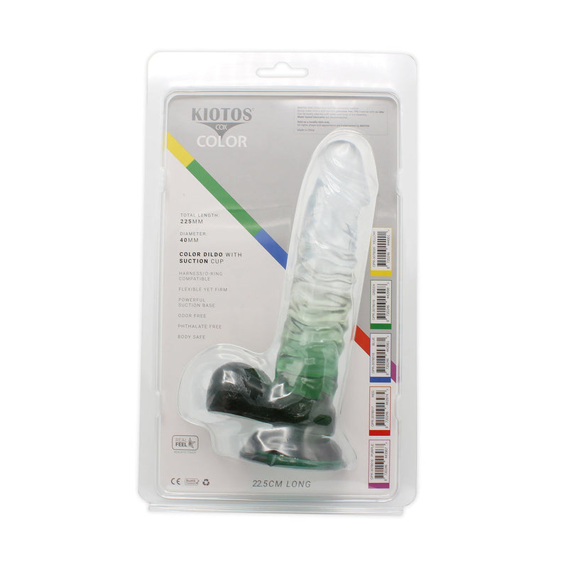 Kiotos Cox Color - Gekleurde Dildo 04 - 22,5 x 4 cm - Transparant/Groen