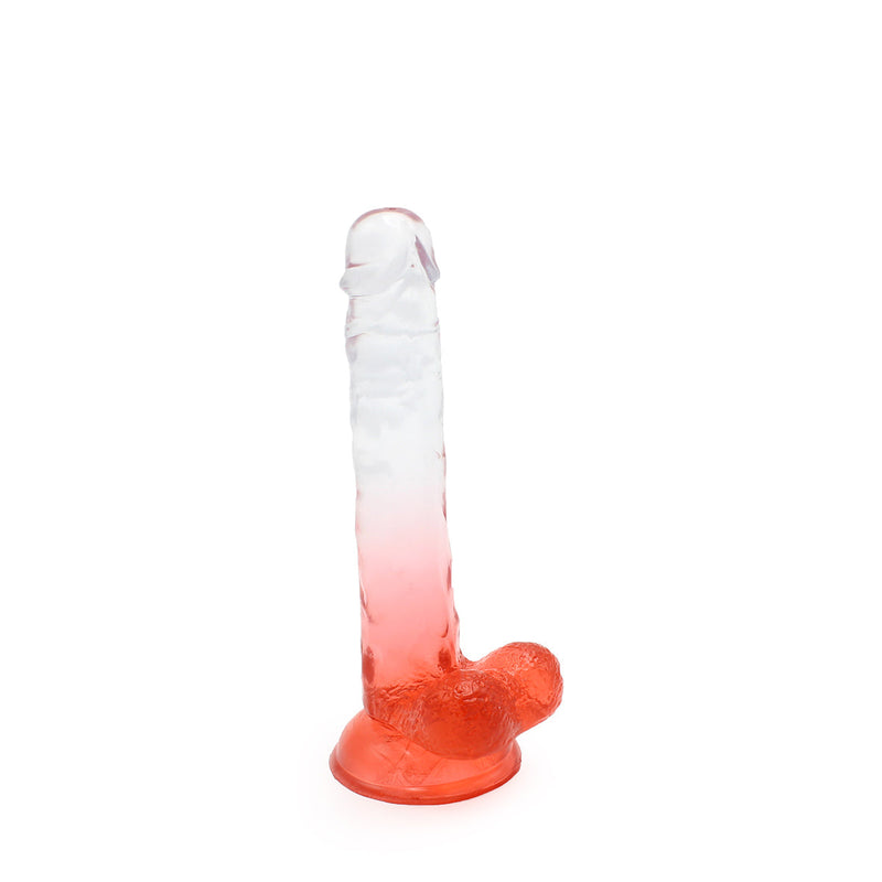 Kiotos Cox Color - Gekleurde Dildo 05 - 20 x 3,2 cm - Transparant/Rood