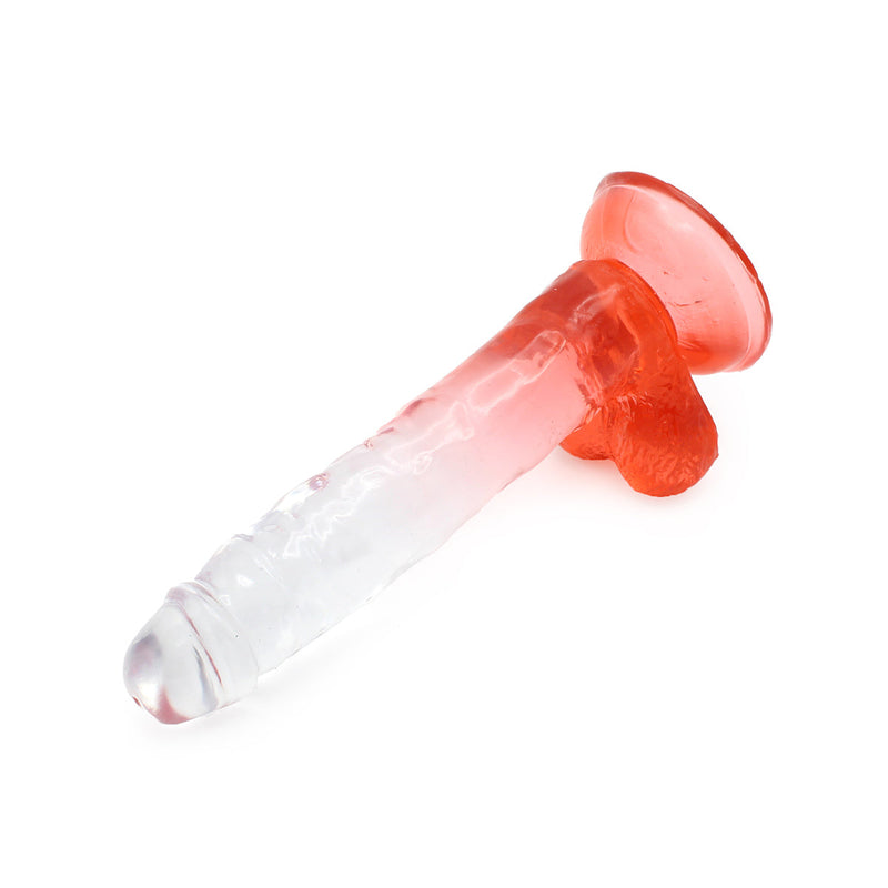 Kiotos Cox Color - Gekleurde Dildo 05 - 20 x 3,2 cm - Transparant/Rood