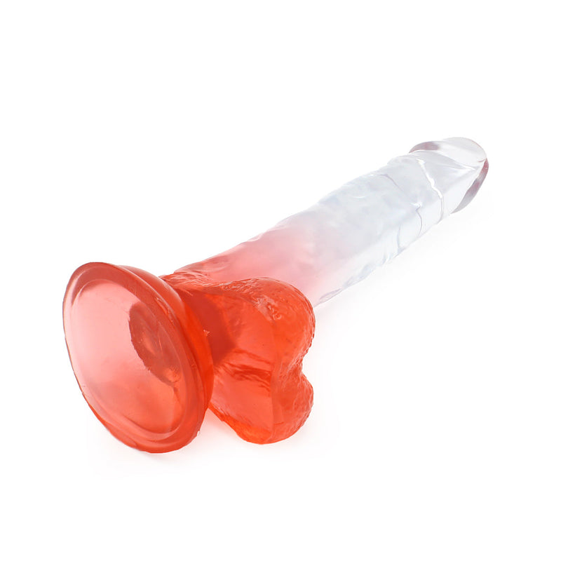 Kiotos Cox Color - Gekleurde Dildo 05 - 20 x 3,2 cm - Transparant/Rood