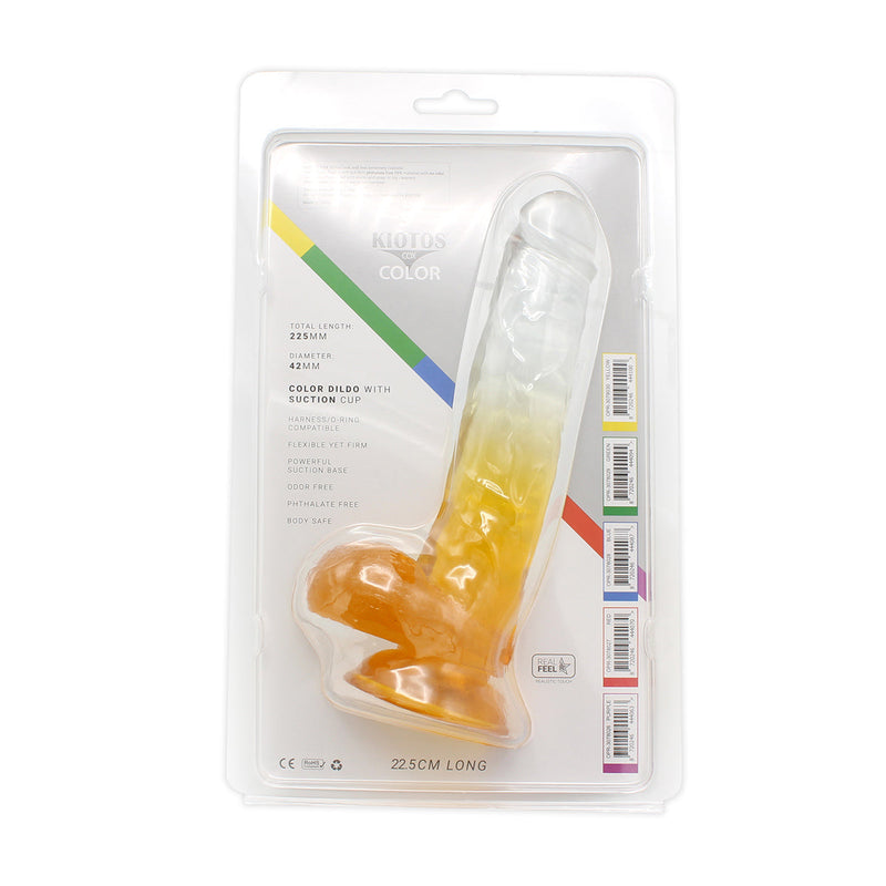 Kiotos Cox Color - Gekleurde Dildo 06 - 22,5 x 4,2 cm - Transparant/Geel