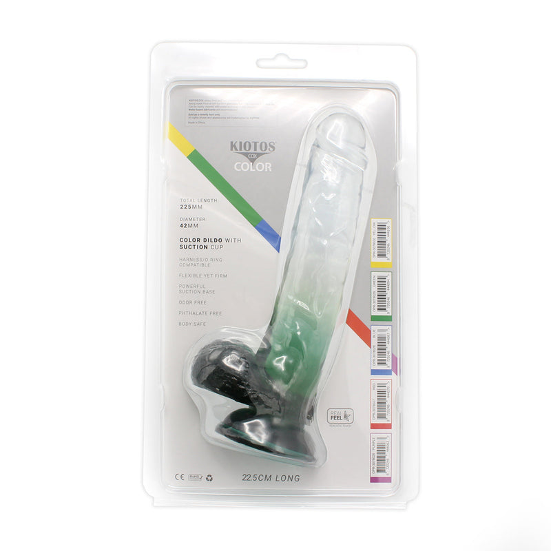 Kiotos Cox Color - Gekleurde Dildo 06 - 22,5 x 4,2 cm - Transparant/Groen