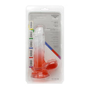 Kiotos Cox Color - Gekleurde Dildo 07 - 18 x 4 cm - Transparant/Rood