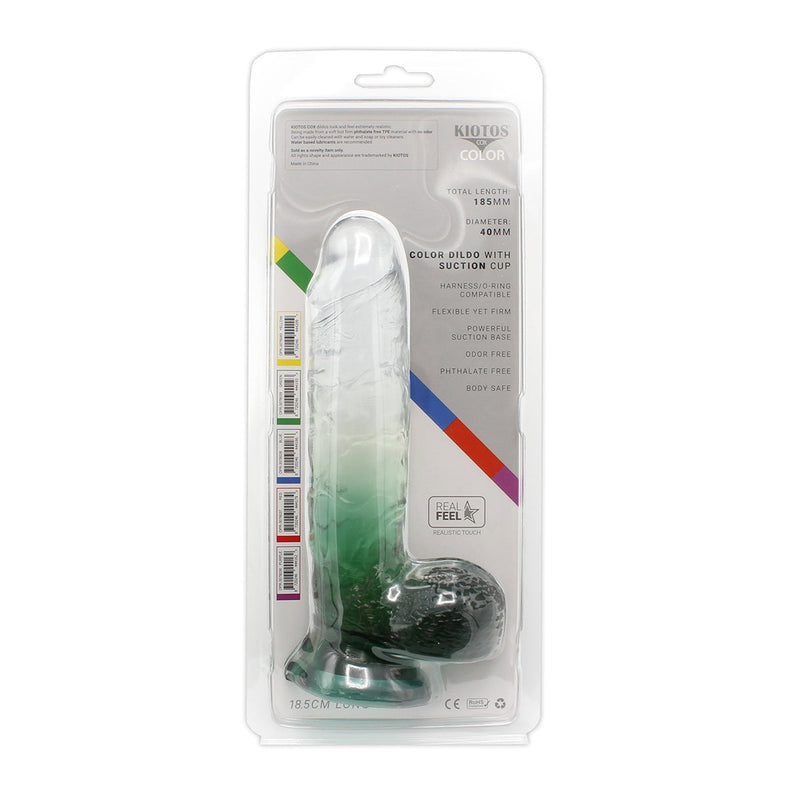 Kiotos Cox Color - Gekleurde Dildo 08 - 18,5 x 4 cm - Transparant/Groen