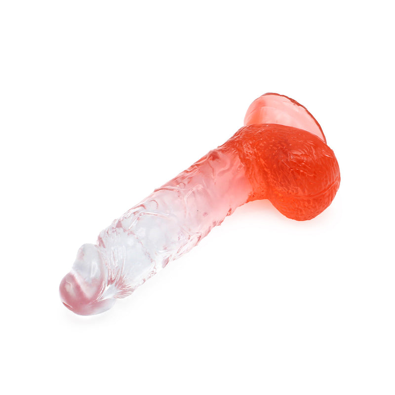 Kiotos Cox Color - Gekleurde Dildo 08 - 18,5 x 4 cm - Transparant/Rood