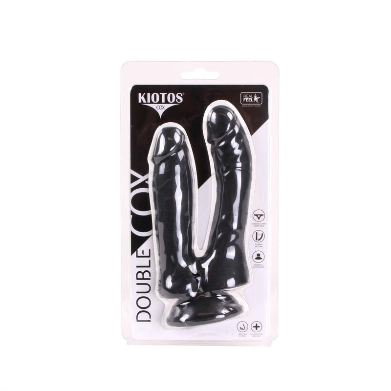 Kiotos Cox - Dildo Voor Dubbele Penetratie - 19 x 3/3.5 cm - Zwart