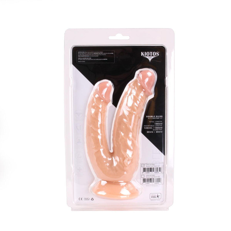 Kiotos Cox - Dildo Voor Dubbele Penetratie - 21 x 3.5/4.5 cm - Lichte Huidskleur
