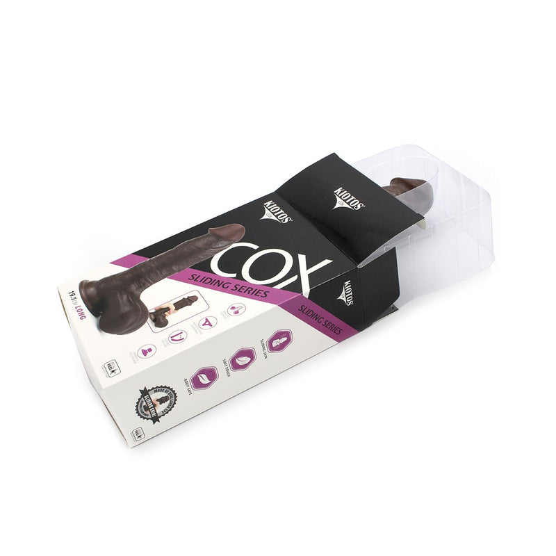 Kiotos Cox - Dildo Met Glijdende Huid 19.5 x 4.5 cm - Bruin