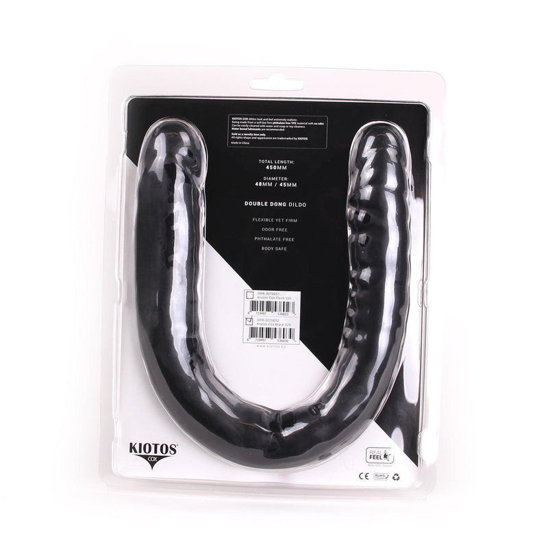 Kiotos Cox - Dubbele Dildo - 45 x 4,5/4,8 cm - Zwart
