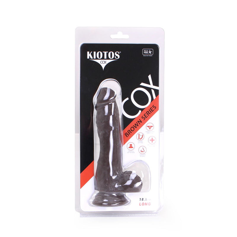 Kiotos Cox - Dildo - 18.5 x 3.8 cm - TPE - Bruin