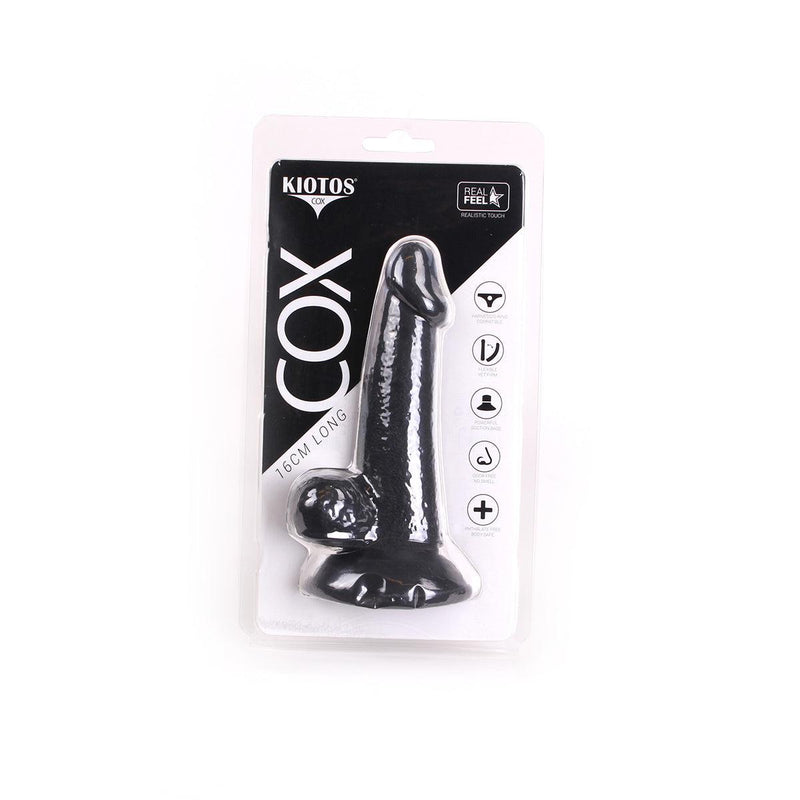Kiotos Cox - Rechte Dildo Met Balzak 16 x 4 cm - Zwart