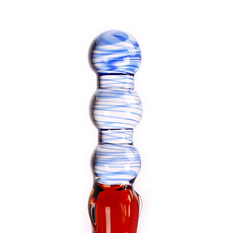 Kiotos Glass - Glazen Dildo Curves - Blauw/amber