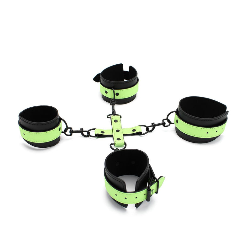Kiotos - Glow in the Dark - Boeienset - Polsboeien Handboeien en Hogtie Set