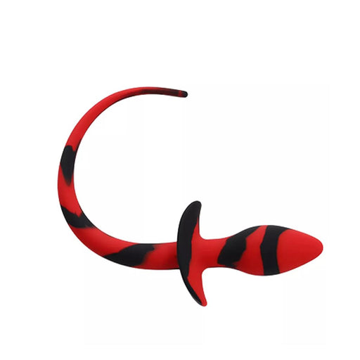 Kiotos - Hondenstaart Anaalplug - Rood/Zwart