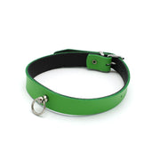 Kiotos Leather - Collar met Kleine O-ring - Leder - Groen