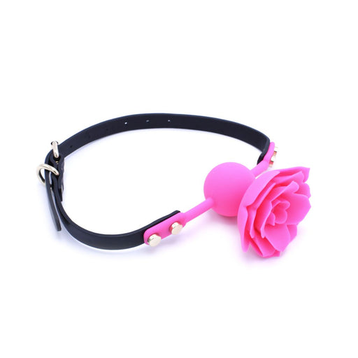 Kiotos Leather - Gag Siliconen Roos - Roze