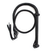 Kiotos Leather - Gevlochten Single tail Zweep - Bullwhip - PU Leer - 150 cm - Zwart