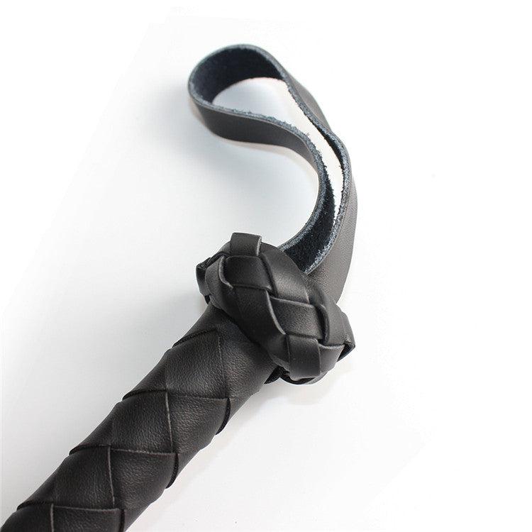 Kiotos Leather - Gevlochten Single tail Zweep - Bullwhip - PU Leer - 150 cm - Zwart