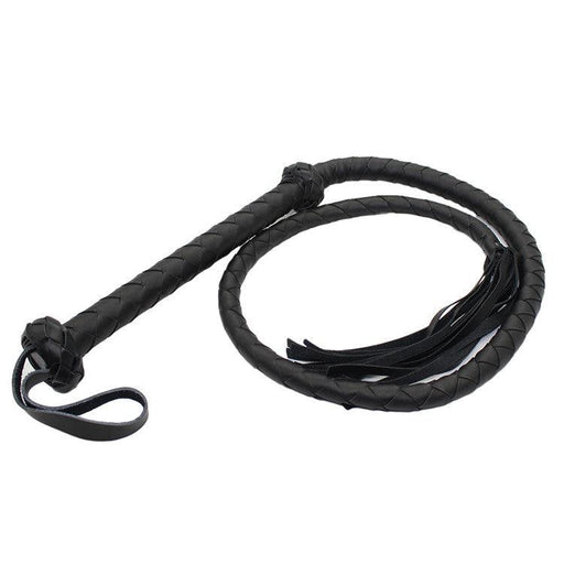 Kiotos Leather - Gevlochten Single tail Zweep - Bullwhip - PU Leer - 150 cm - Zwart