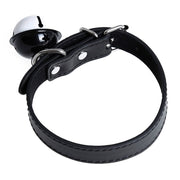 Kiotos Leather Kunstleren Collar met Belletje - Elegant Zwarte Halsband voor verhoogde sensationele momenten 