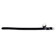 Kiotos Leather Kunstleren Collar met Belletje - Elegant Zwarte Halsband voor verhoogde sensationele momenten 