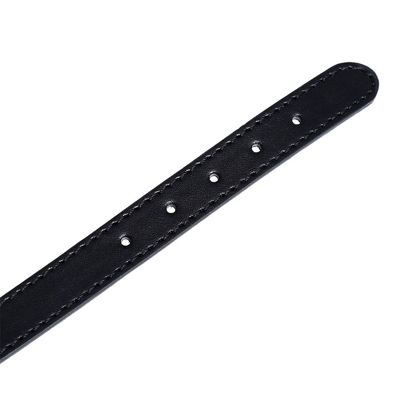 Kiotos Leather Kunstleren Collar met Belletje - Elegant Zwarte Halsband voor verhoogde sensationele momenten 
