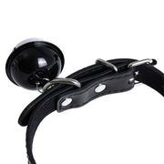 Kiotos Leather Kunstleren Collar met Belletje - Elegant Zwarte Halsband voor verhoogde sensationele momenten 