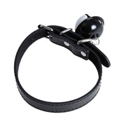 Kiotos Leather Kunstleren Collar met Belletje - Elegant Zwarte Halsband voor verhoogde sensationele momenten 