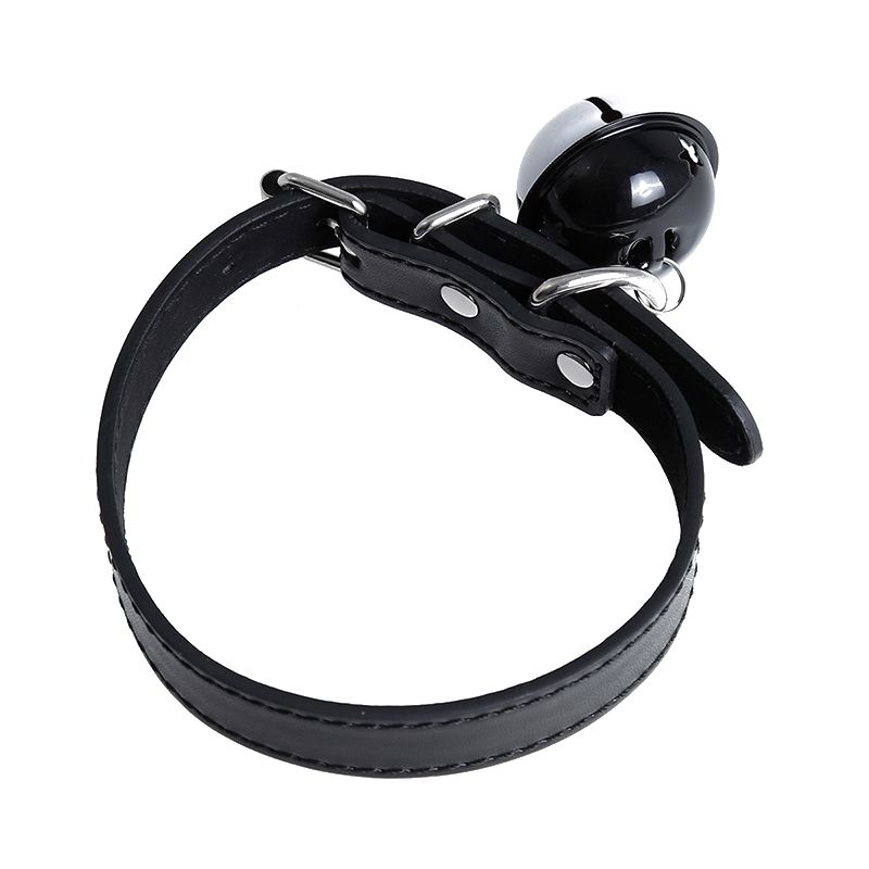 Kiotos Leather Kunstleren Collar met Belletje - Elegant Zwarte Halsband voor verhoogde sensationele momenten 