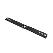 Kiotos Leather - Lederen Collar met Drukknopen en Metalen Beugelsluiting Voorzijde - Zwart